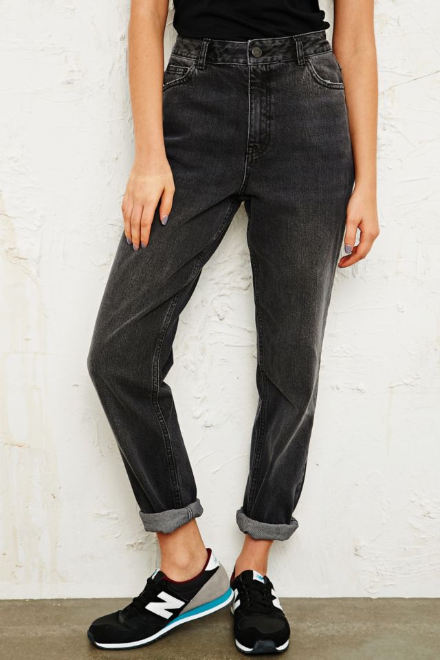 Black washed store mom jeans