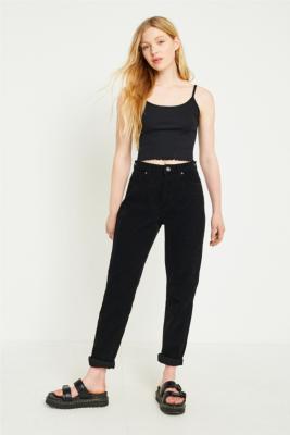 high waisted dark wash mom jeans