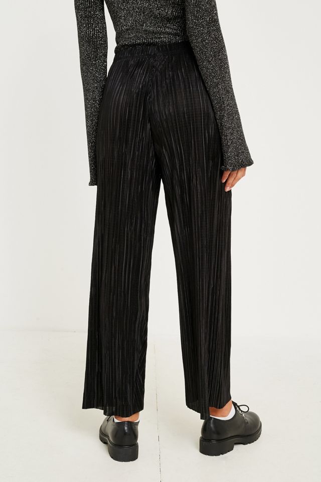 Light Before Dark Black Drawstring Plisse Trousers #3