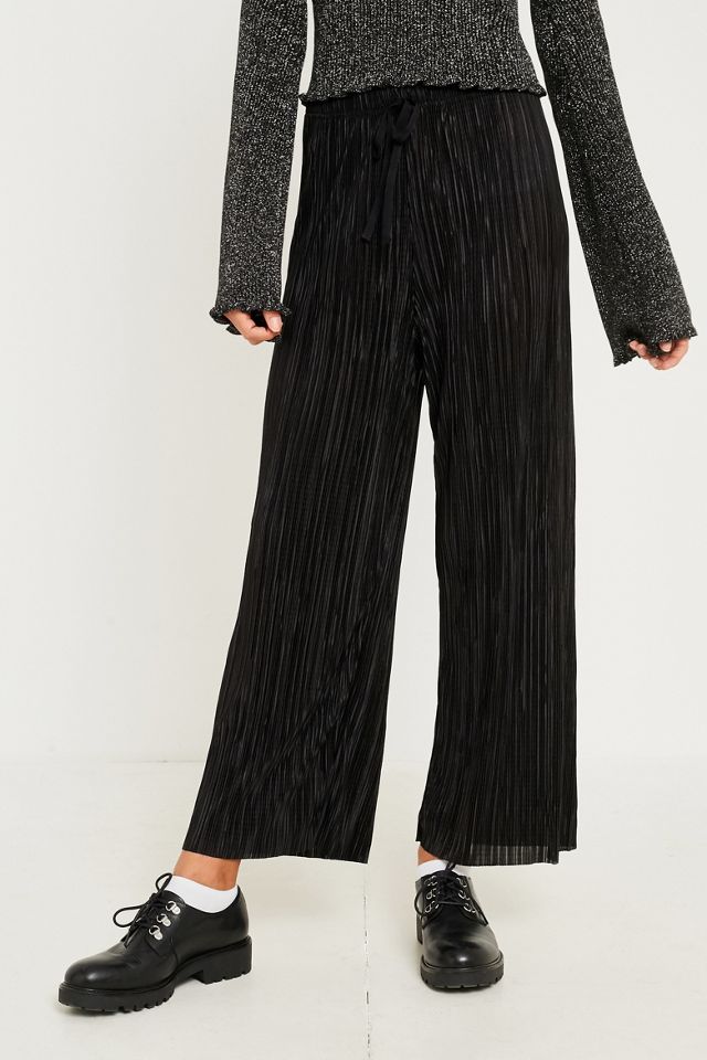 Light Before Dark Black Drawstring Plisse Trousers #4