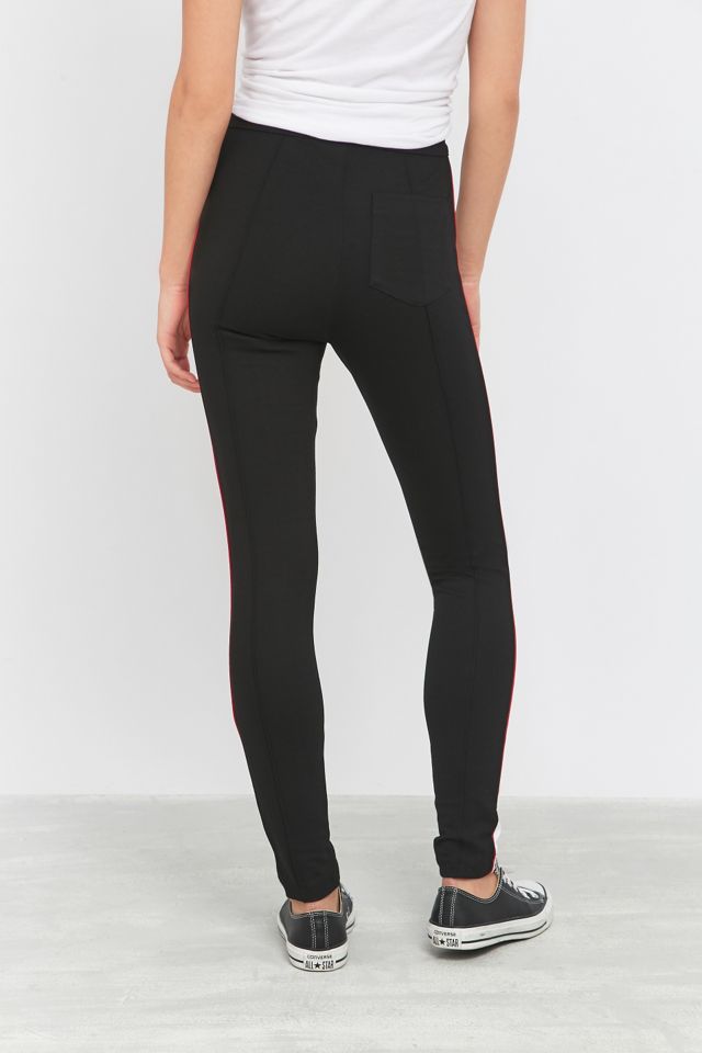 Light Before Dark Black Striped Stirrup Ski Trousers #3