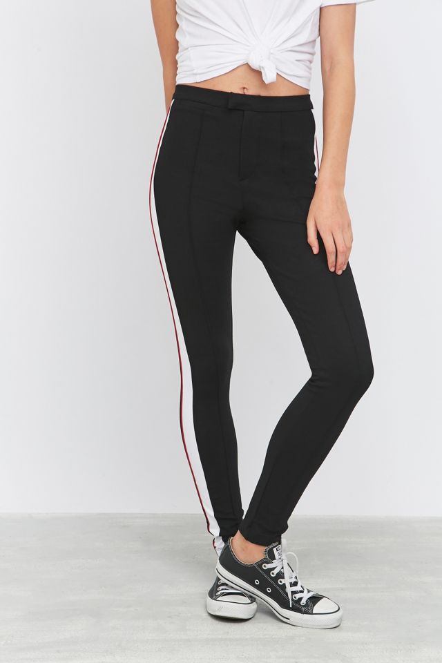 Light Before Dark Black Striped Stirrup Ski Trousers #4