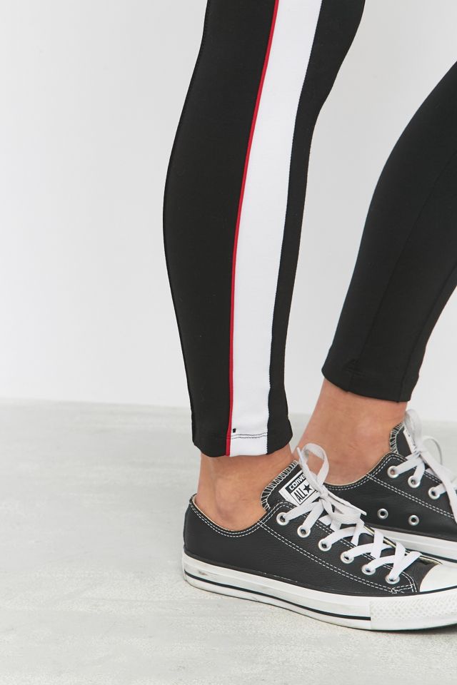 Light Before Dark Black Striped Stirrup Ski Trousers #5