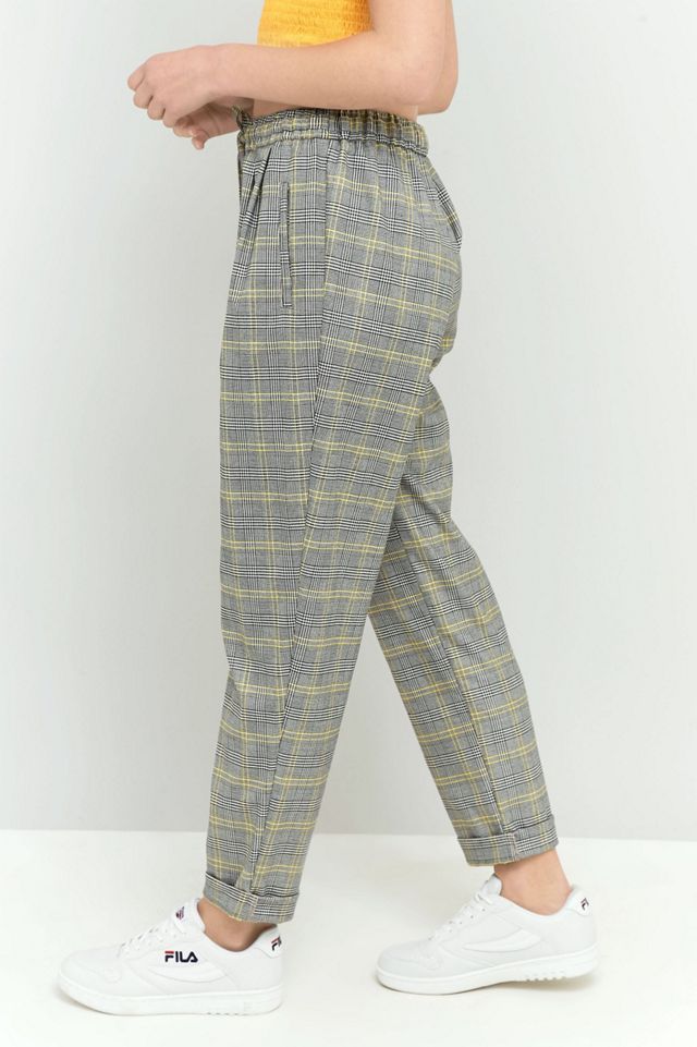 Light Before Dark - Pantalon à carreaux jaune noué sur le devant #3