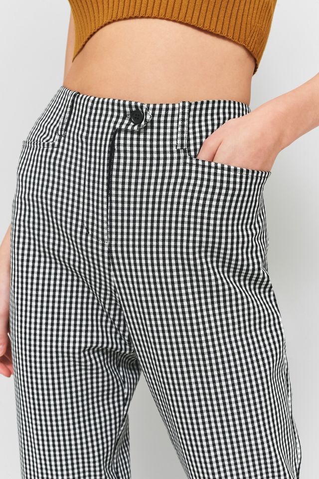 Light Before Dark Gingham Slim Cut Cropped Trousers #1