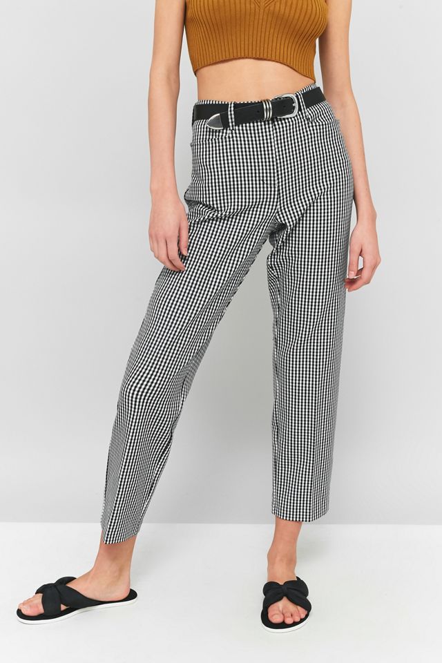 Light Before Dark Gingham Slim Cut Cropped Trousers #2