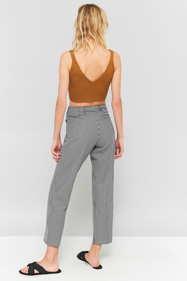 Light Before Dark Gingham Slim Cut Cropped Trousers #4