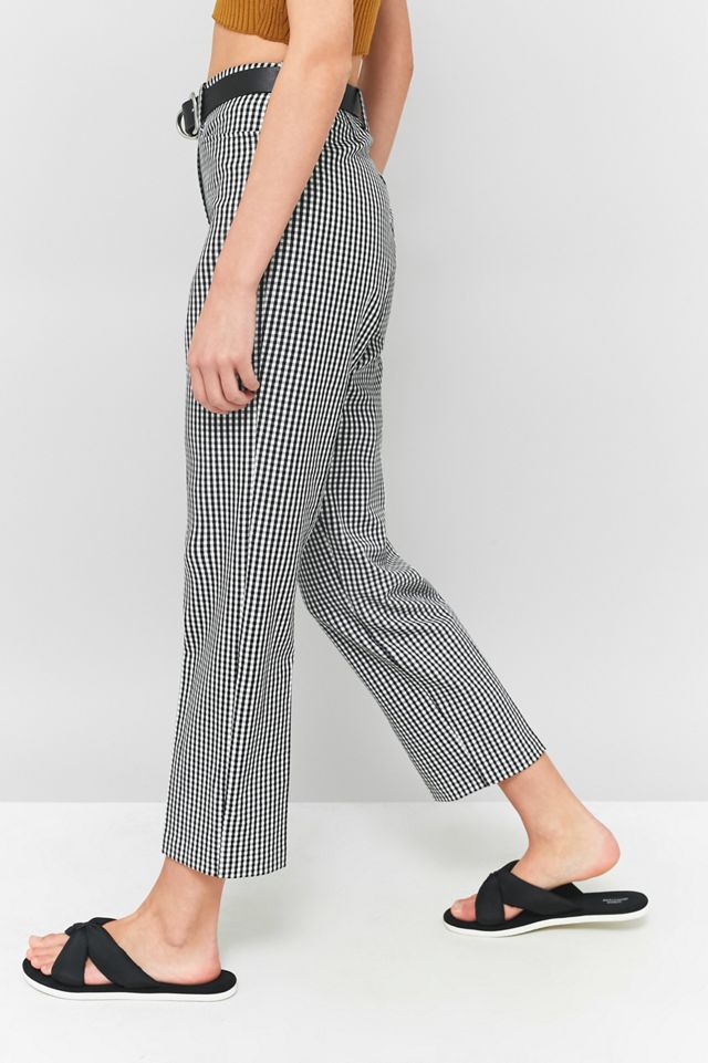 Light Before Dark Gingham Slim Cut Cropped Trousers #5