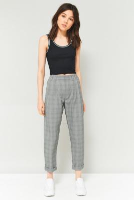 Light Before Dark Checked Pleated Front Trousers | Urban Outfitters UK