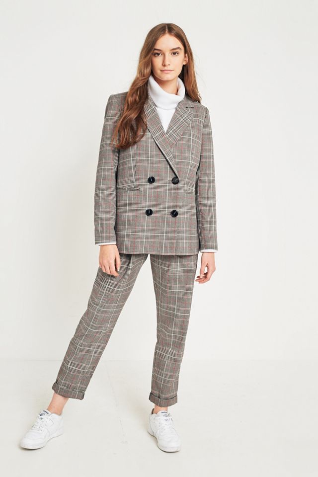 Light Before Dark Red Checked Pleated Front Trousers #2