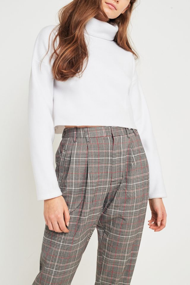 Light Before Dark Red Checked Pleated Front Trousers #3