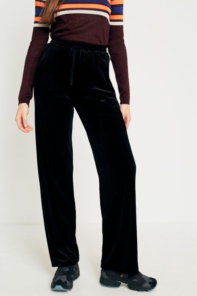 BDG Black Velvet Puddle Trousers #2
