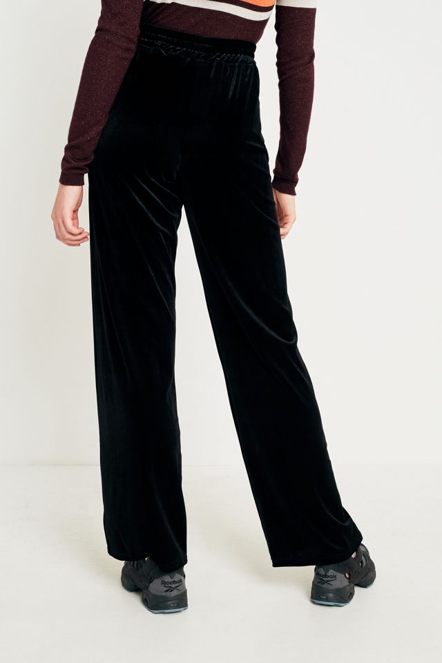 BDG Black Velvet Puddle Trousers #3