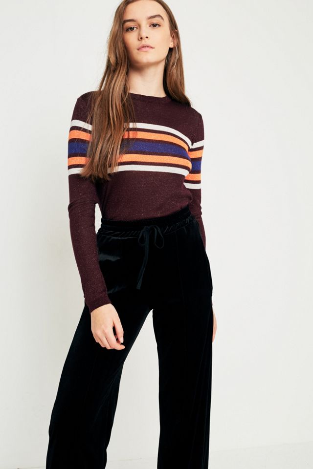 BDG Black Velvet Puddle Trousers #4