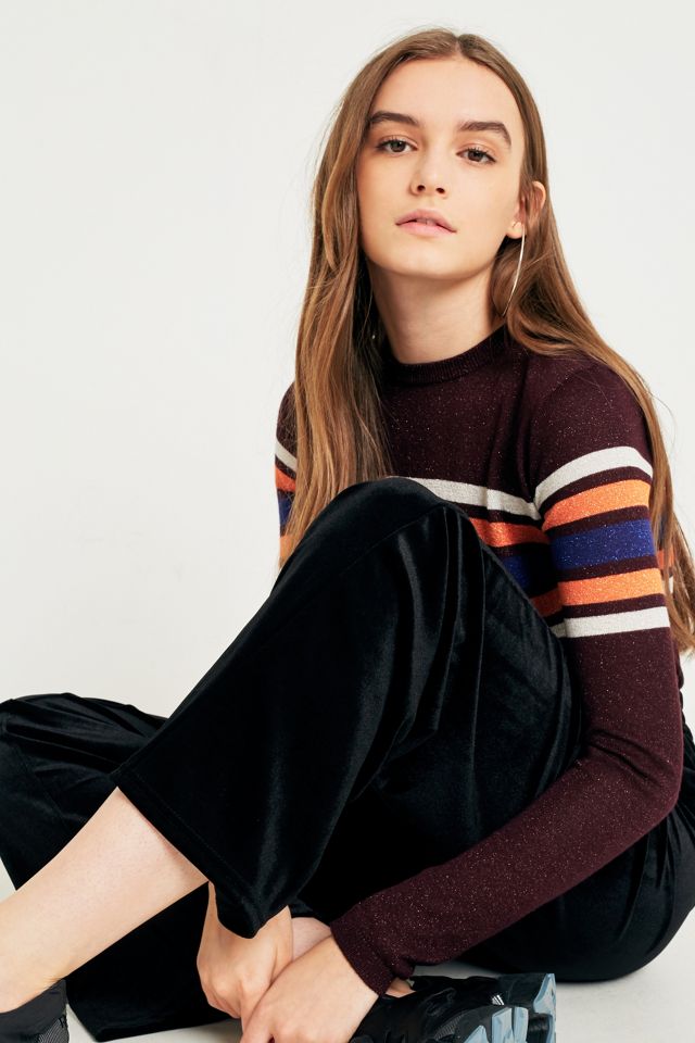 BDG Black Velvet Puddle Trousers #6