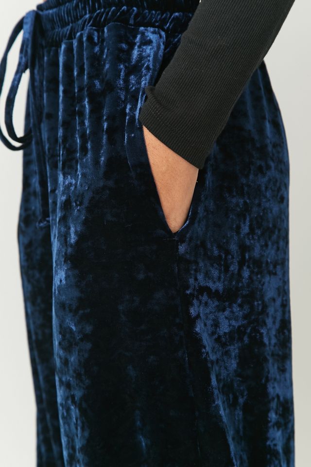 Light Before Dark Crushed Navy Velvet Culottes #2