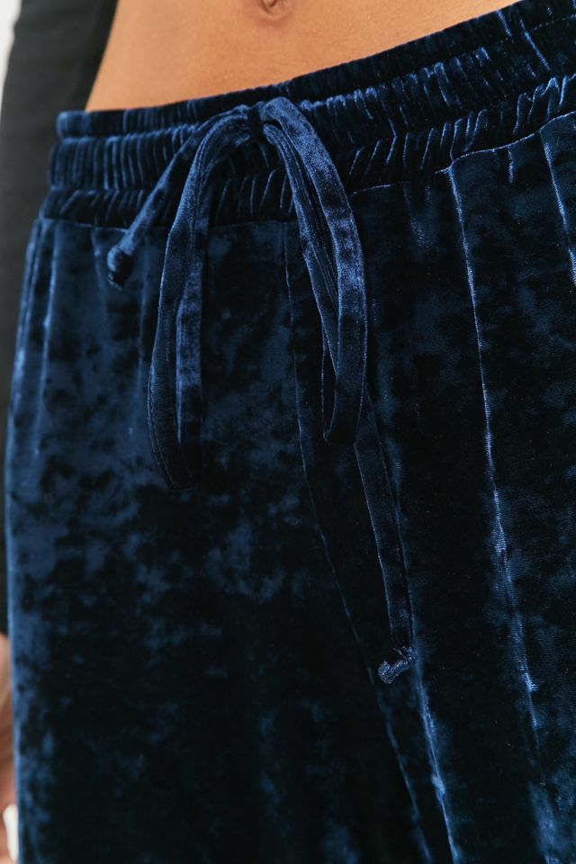 Light Before Dark Crushed Navy Velvet Culottes #5