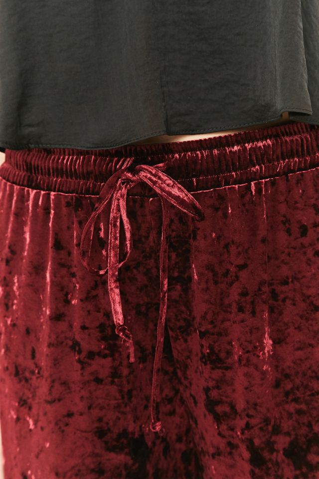 Light Before Dark Crushed Maroon Velvet Culottes #2