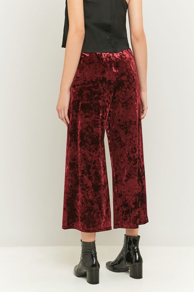Light Before Dark Crushed Maroon Velvet Culottes #3