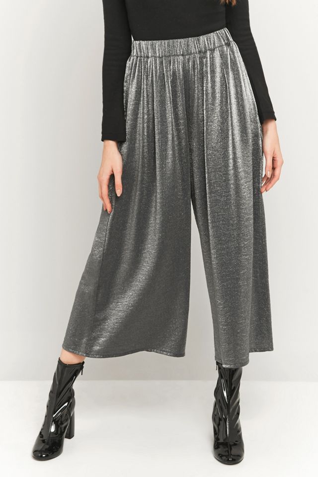 Light Before Dark Silver Shimmer Palazzo Trousers #1