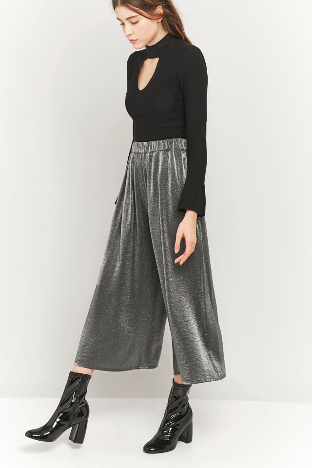 Light Before Dark Silver Shimmer Palazzo Trousers #4