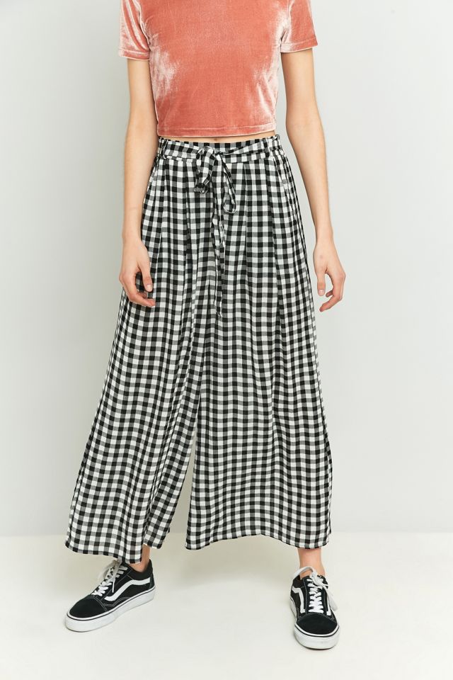 Light Before Dark Black Gingham Wide Leg Culottes #1