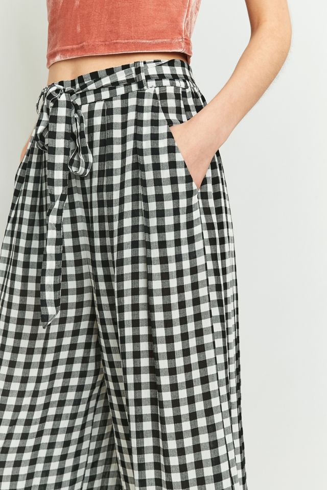 Light Before Dark Black Gingham Wide Leg Culottes #2