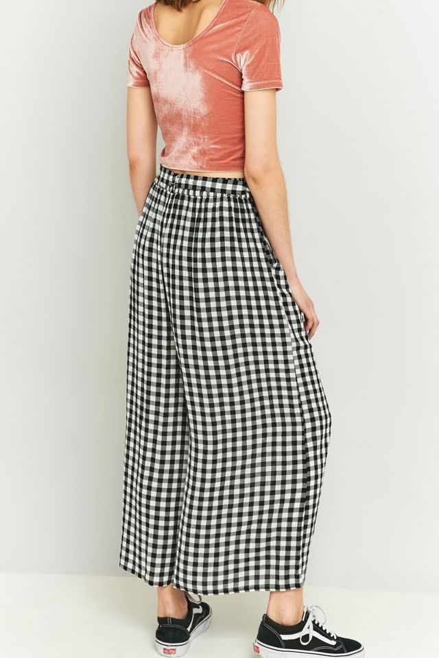 Light Before Dark Black Gingham Wide Leg Culottes #3