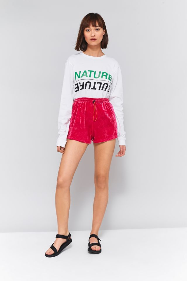 Light Before Dark Velvet Running Shorts