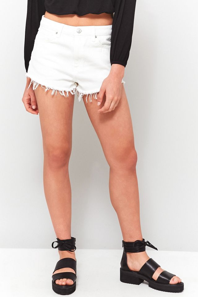BDG Cheeky White Raw Hem Denim Shorts #1