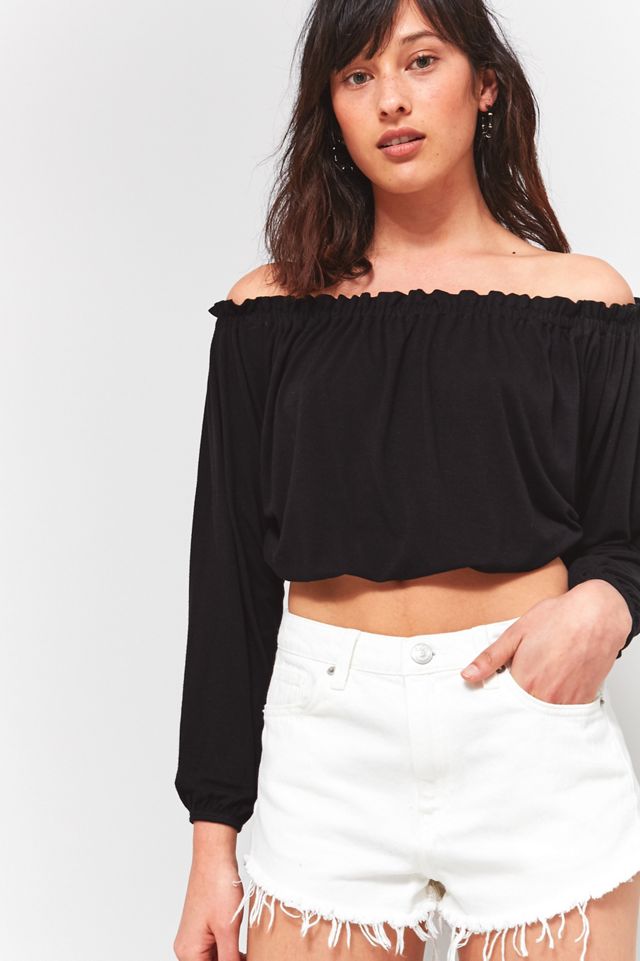BDG Cheeky White Raw Hem Denim Shorts #4
