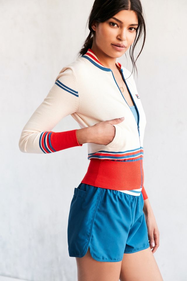 UO Exclusive Fila Ribbed Trim Zip-Cardigan Rosa  #1