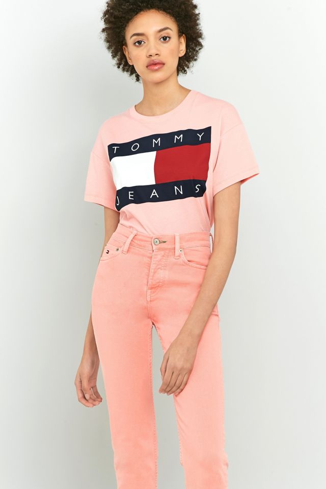 Tommy Jeans '90s Pink High Waisted Cropped Jeans #4