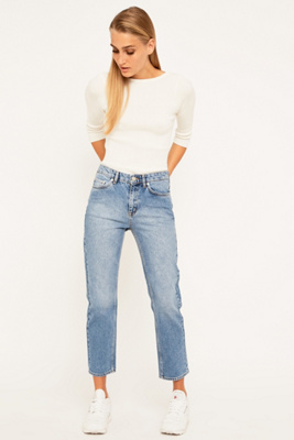Wood Wood Eve Vintage Relaxed Blue Jeans | Urban Outfitters UK