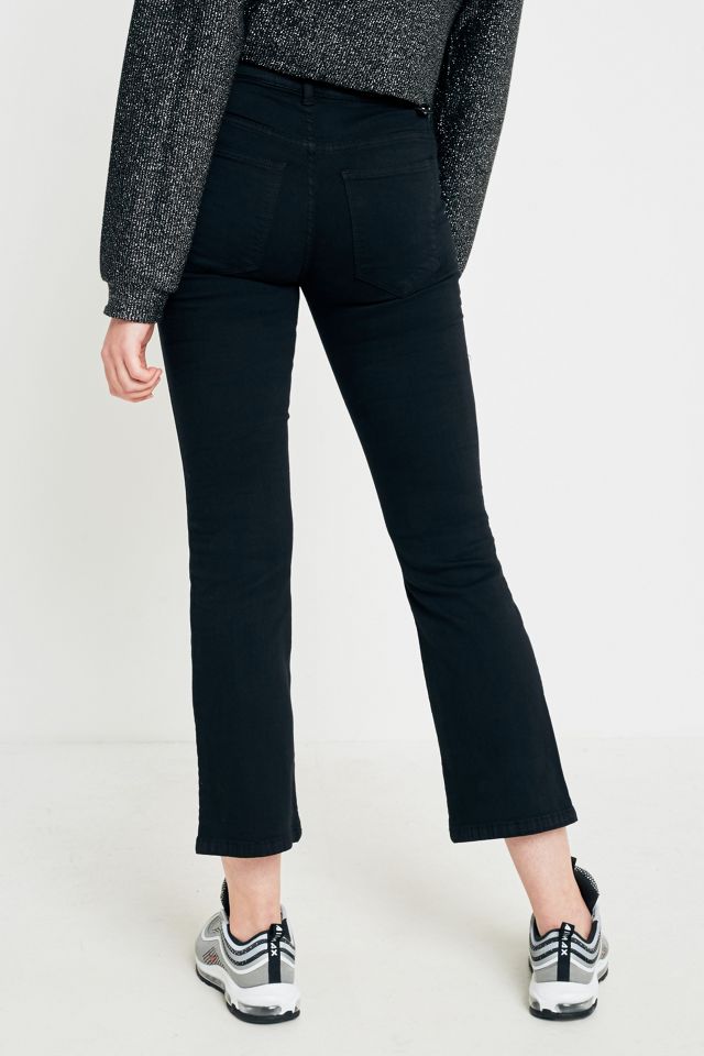 Dr. Denim Holly Black Crop Flare Jeans #3