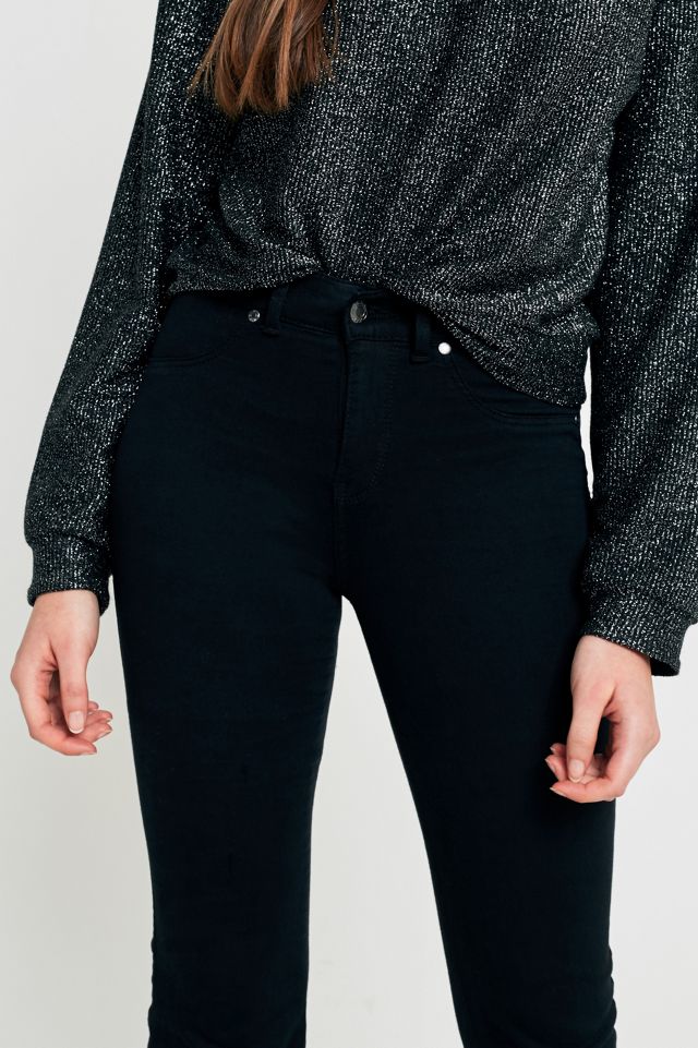 Dr. Denim Holly Black Crop Flare Jeans #4