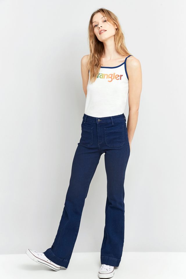 Wrangler Rinse Wash Flare Jeans | Urban Outfitters UK