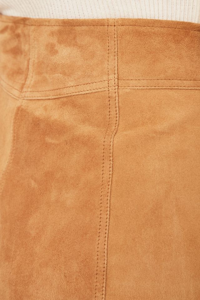 Selected Femme Lusy Camel Suede Skirt #2