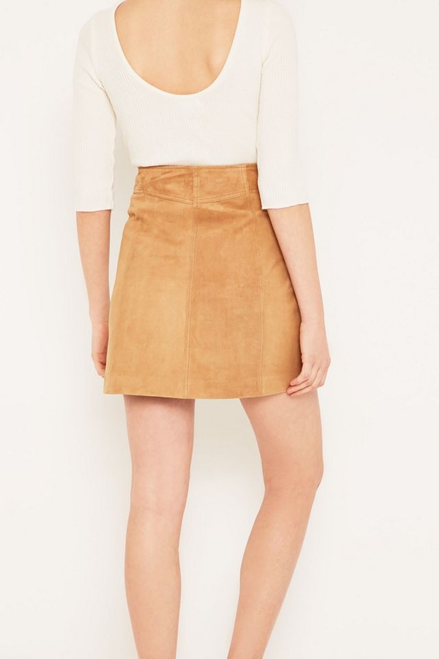 Selected Femme Lusy Camel Suede Skirt #3