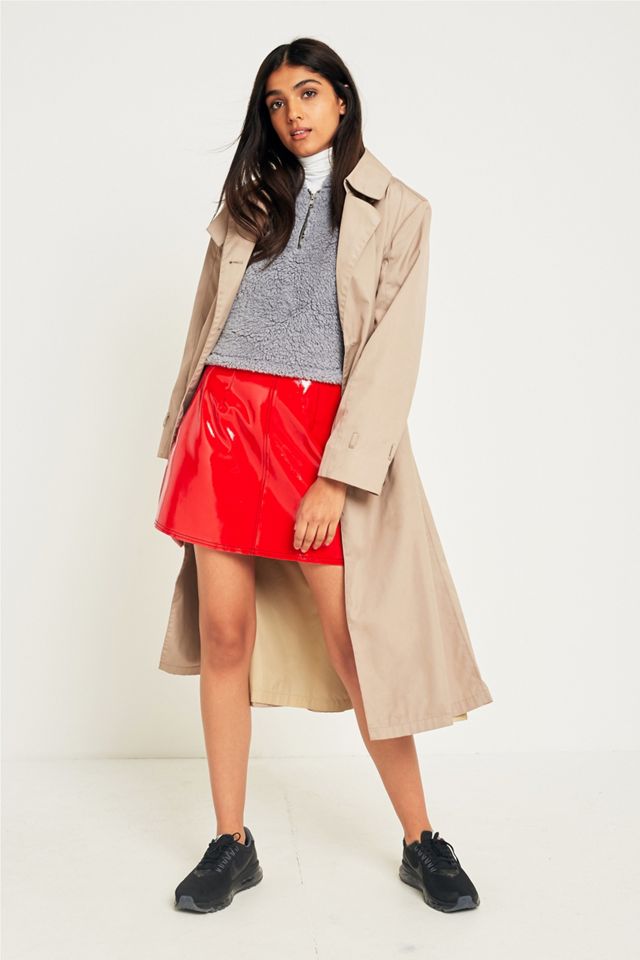 Calvin Klein Kiti Red Vinyl Skirt #1