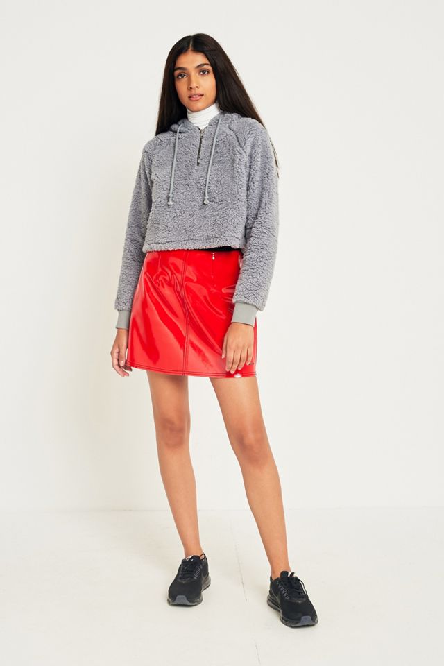Calvin Klein Kiti Red Vinyl Skirt #4