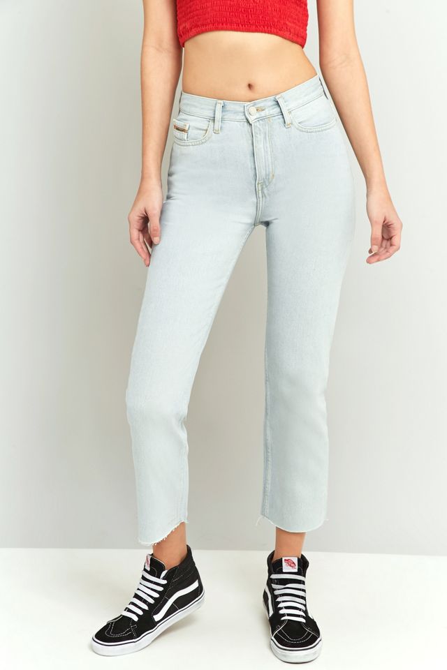Calvin Klein Jeans Cropped High-Rise Straight Leg Jeans #1
