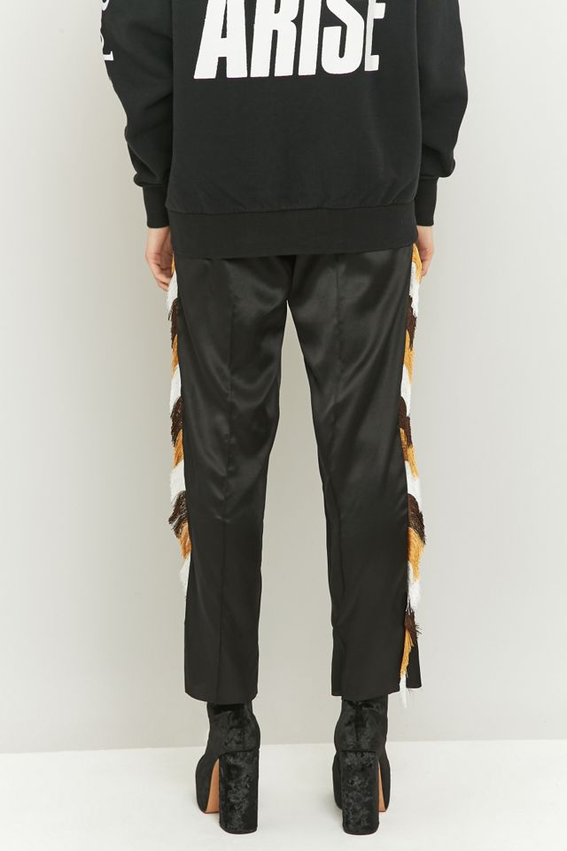 Aries Black Silk Fringe Tracksuit Bottoms #3