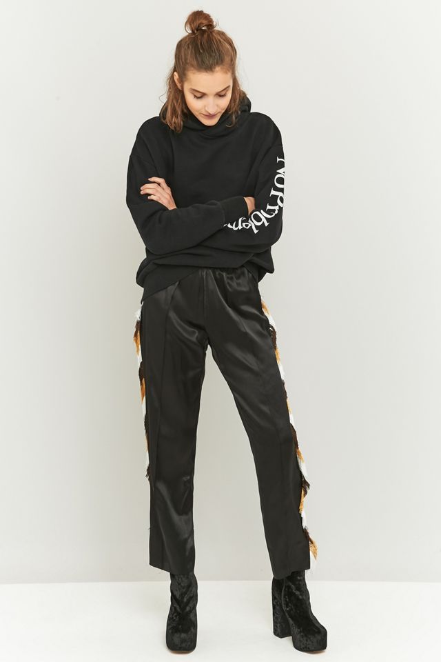 Aries Black Silk Fringe Tracksuit Bottoms #4