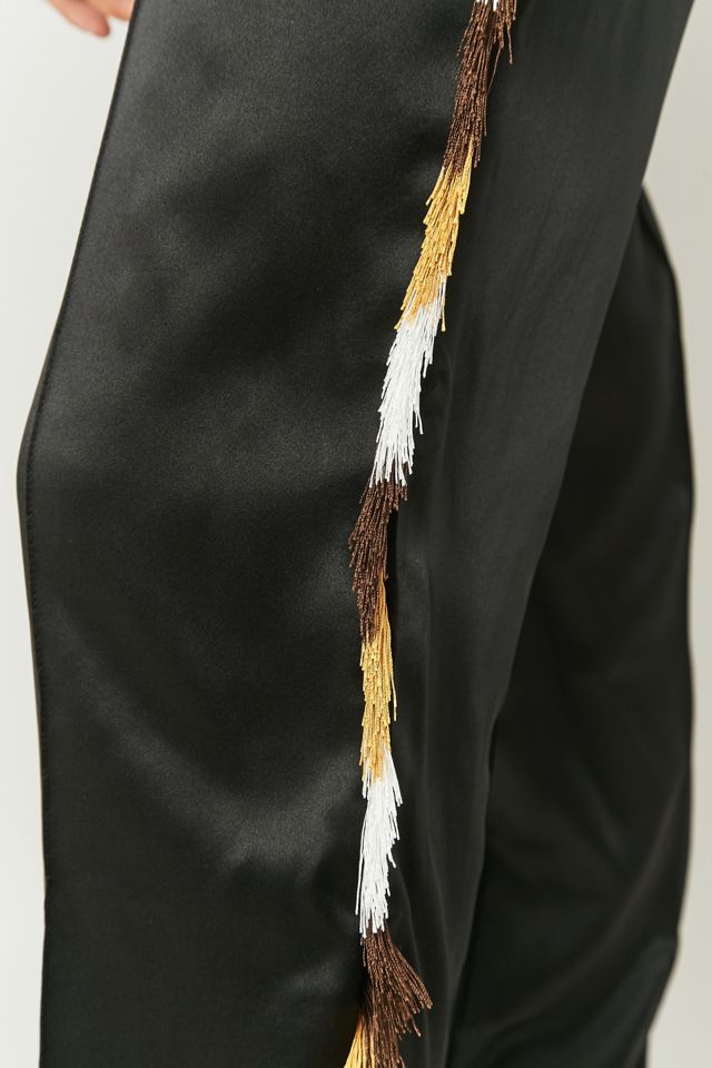 Aries Black Silk Fringe Tracksuit Bottoms #5