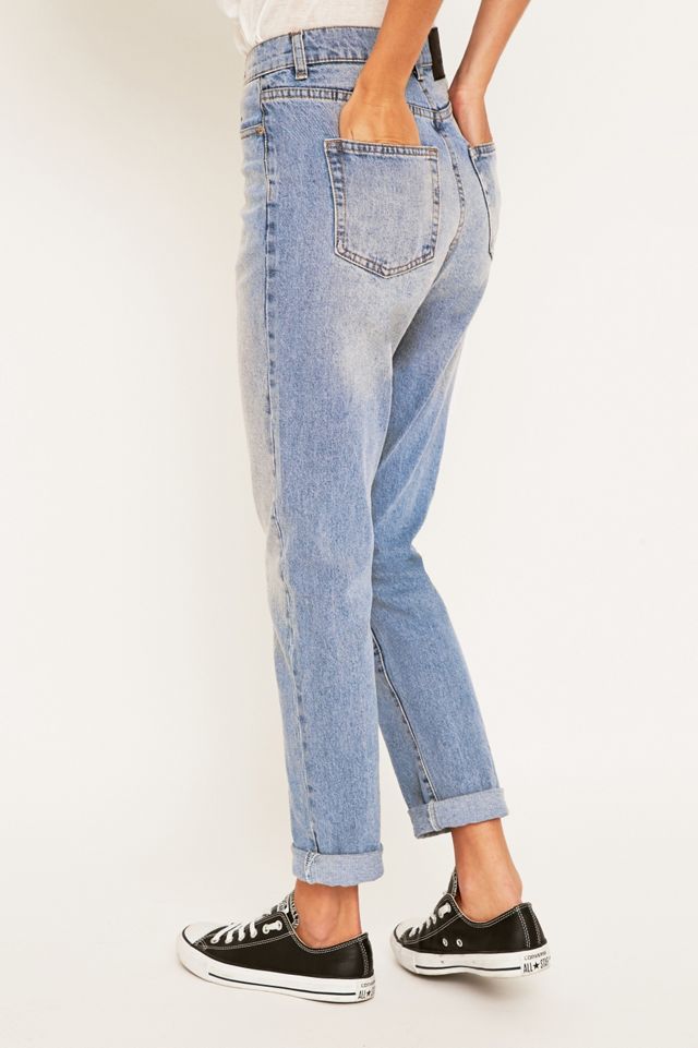 Lunes barato Donna Mid Blue Straight Leg Jeans #3