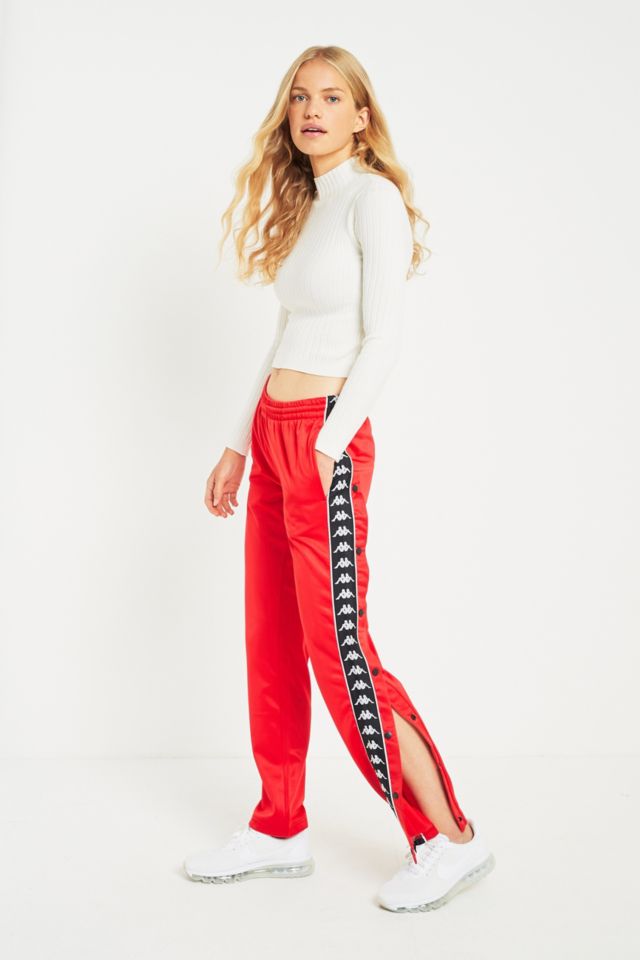 Våd Litterær kunst Daisy Kappa Wise Red Popper Track Pants | Urban Outfitters UK