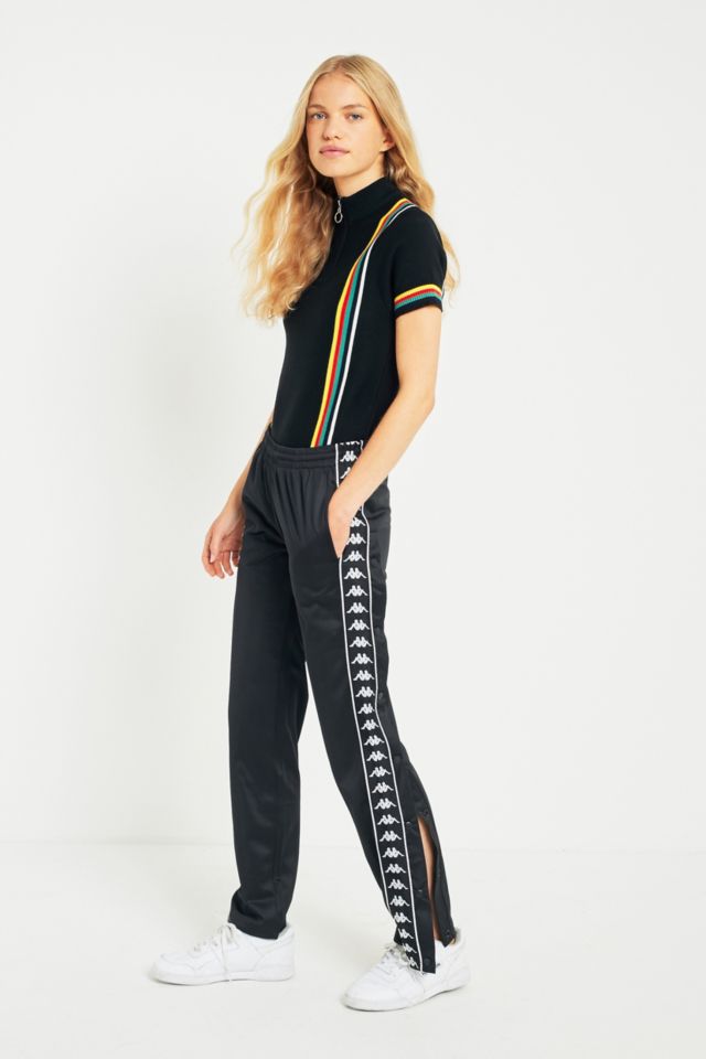 Kappa Wise Black Popper Track Pants