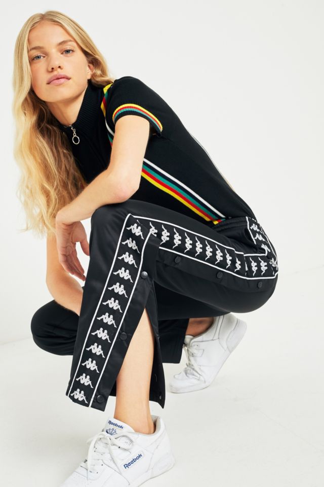 Kappa black cheap popper track pants