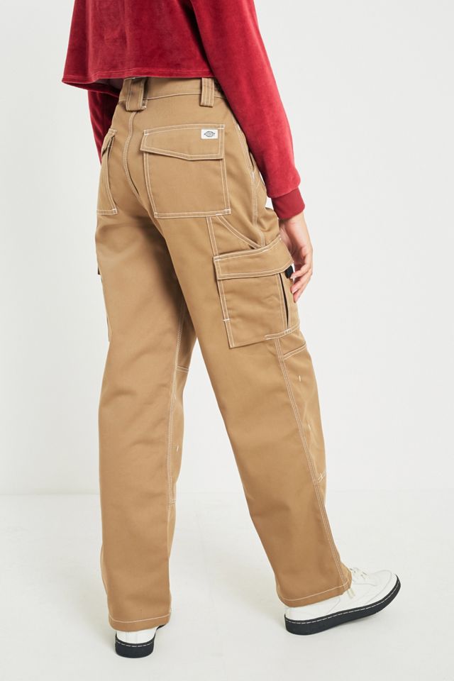 Dickies X UO Marrone Carpenter Pantaloni a punto di contrasto  #4